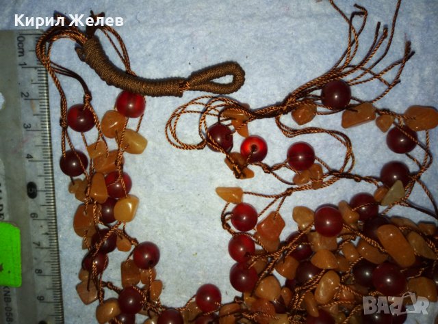 ВЕЛИКОЛЕПНА СКЪПОЦЕННА РЕТРО АРТ ХЕНД МЕЙД ОГЪРЛИЦА от НАТУРАЛЕН КАРНЕОЛ и КЕХЛИБАР 39224, снимка 9 - Колиета, медальони, синджири - 42091206