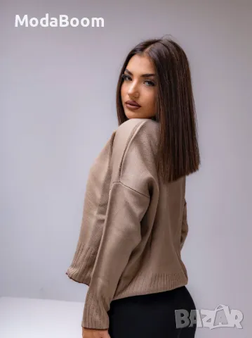 Кафяв висококачествен дамски пуловер , снимка 2 - Блузи с дълъг ръкав и пуловери - 48067133