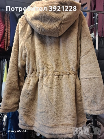 Дамско преходно палто с подплата и качулка , снимка 2 - Палта, манта - 53495074