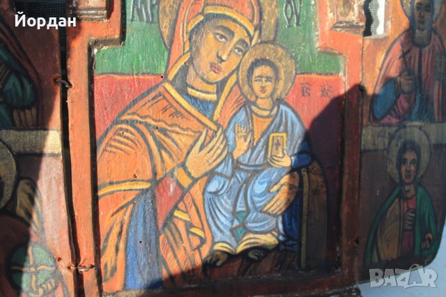 Стара Българска икона триптих , снимка 4 - Колекции - 39987428