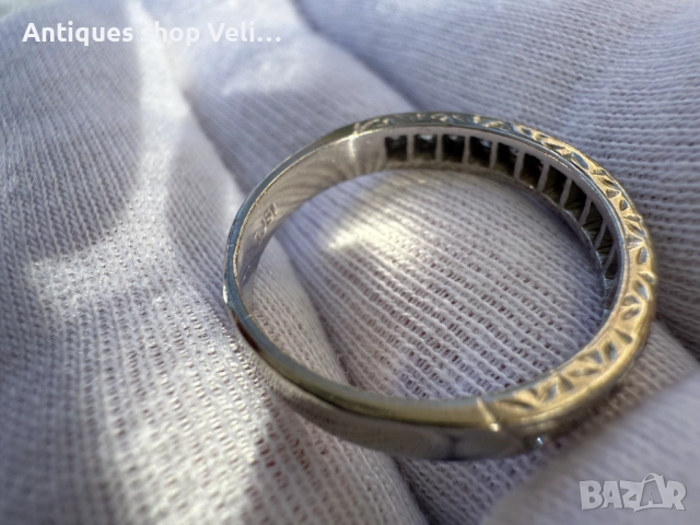 Златен пръстен 18к с диаманти №7640 , снимка 7 - Антикварни и старинни предмети - 52536166