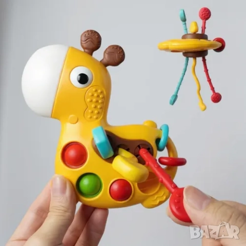 Сензорна играчка Montessori жирафче, снимка 4 - Образователни игри - 52378573