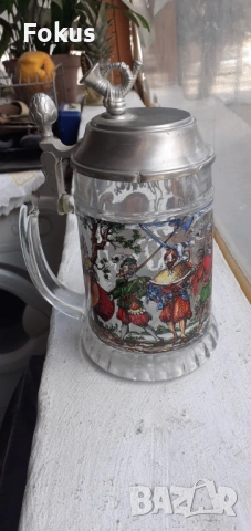 Колекционерска немска музикална халба за бира капак свиреща