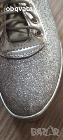 Дамски златни обувки с връзки , снимка 5 - Други - 51831376