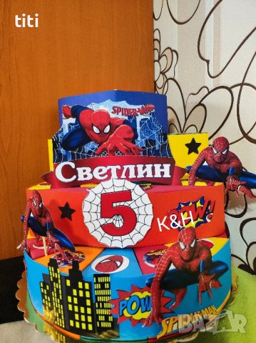 Картонена торта Спайдърмен , снимка 1