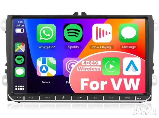 Мултимедия, VW, плеър, двоен дин, за volkswagen, навигация, golf, passat, touran, Seat, Skoda, Голф