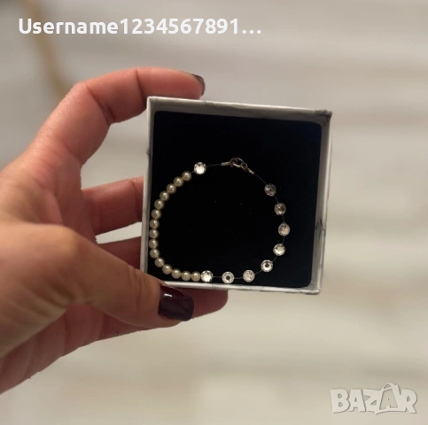 Гривна с перли и кристали SWAROVSKI , снимка 5 - Гривни - 50262747