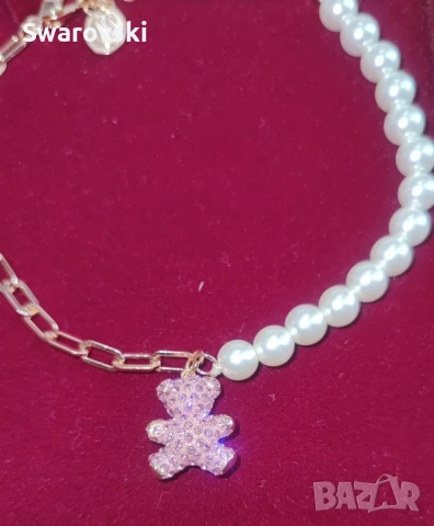 Колие и Гривна с мече TEDDY и камъни Сваровски, снимка 3 - Гривни - 50475565