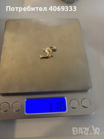 Златна висулка делфин 1.16гр 14к/585, снимка 3 - Колиета, медальони, синджири - 49874071