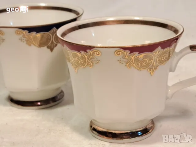 две немски порцеланови чаши със златен кант 19/5, снимка 2 - Чаши - 49267332