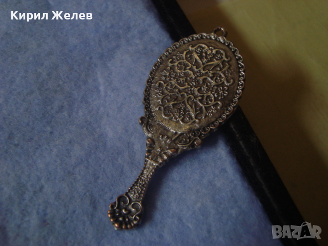 ПОСРЕБРЕН ОРНАМЕНТИРАН ВИНТИДЖ БЕЛ ЕПОК СТИЛ АРТ МЕДАЛЬОН - ОГЛЕДАЛЦЕ 25333, снимка 8 - Колиета, медальони, синджири - 36219133