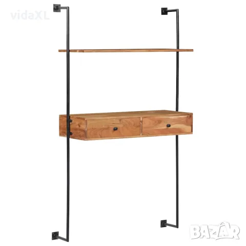 vidaXL Бюро за стена, 90x40x170 см, акациево дърво масив