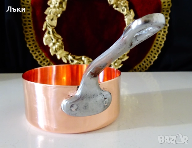 Медна тенджера 450 мл.,чиста червена мед. , снимка 2 - Антикварни и старинни предмети - 52566909