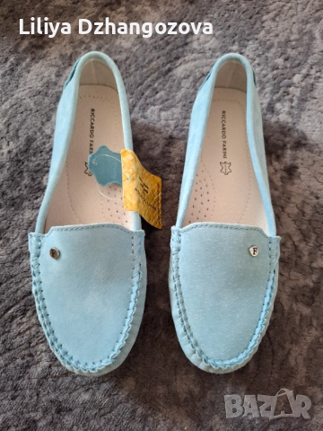 Нови мокасини естествен велур 37номер 