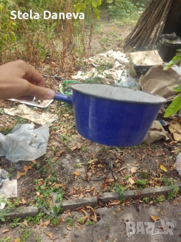 Стари емайлирани съдове за саксии/декорация, снимка 11 - Антикварни и старинни предмети - 51624852
