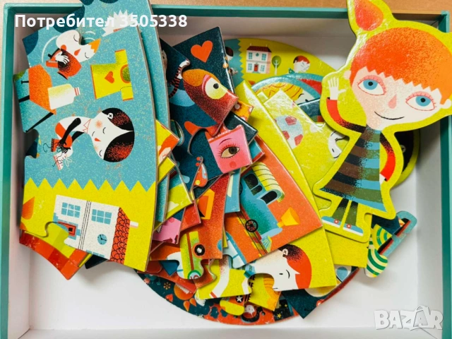 Djeco гигантски детски пъзел „Денят“ – 24 части, като нов, снимка 9 - Игри и пъзели - 53114405