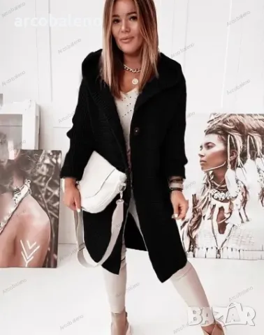 Дамска свободна жилетка с качулка, 9цвята , снимка 9 - Жилетки - 48409862