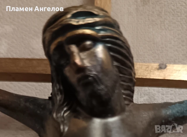 Стар бронзов кръст със разпятие, снимка 3 - Антикварни и старинни предмети - 51161066