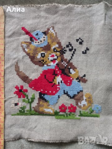 Гоблен Коте 20х20см, снимка 2 - Гоблени - 41230188