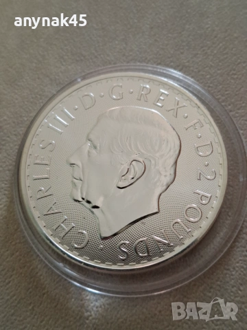 Сребро 1oz. Британия, снимка 2 - Нумизматика и бонистика - 53475100