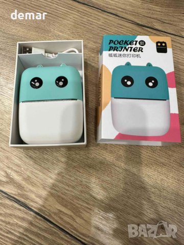 Термален принтер за етикети, термичен мини принтер, джобен студентски фотопринтер - розов и ментов, снимка 5 - Принтери, копири, скенери - 42464147