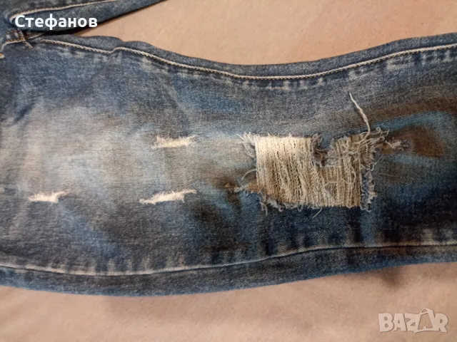 Мъжки светло сини дънки с накъсвания, снимка 5 - Дънки - 47332837