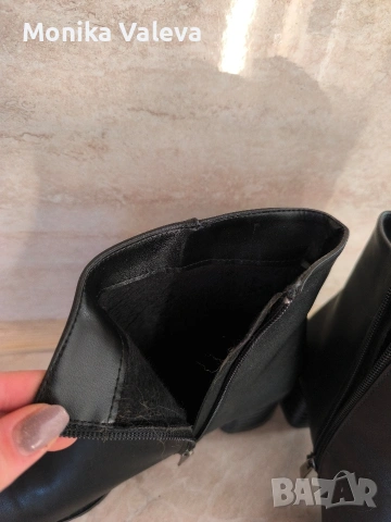 Елегантни черни боти на ток, снимка 3 - Дамски боти - 53615154