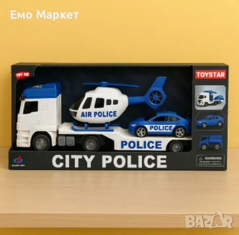 Автовоз с полицейски коли и хеликоптер, "City Police Transporter"