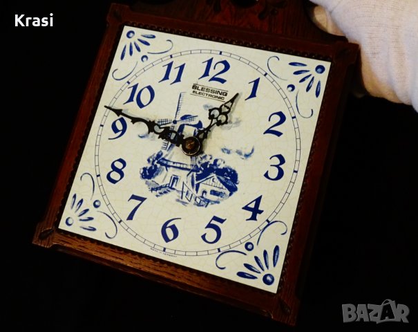 Blessing немски стенен часовник,рисуван Delft. , снимка 10 - Антикварни и старинни предмети - 34166593