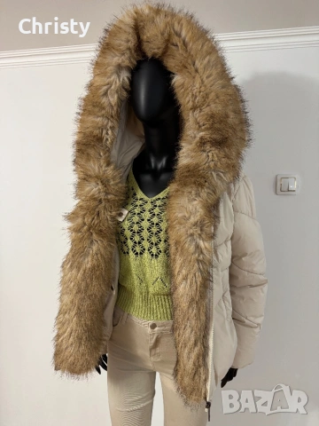 Луксозно яке в цвят екрю, снимка 8 - Якета - 53841438