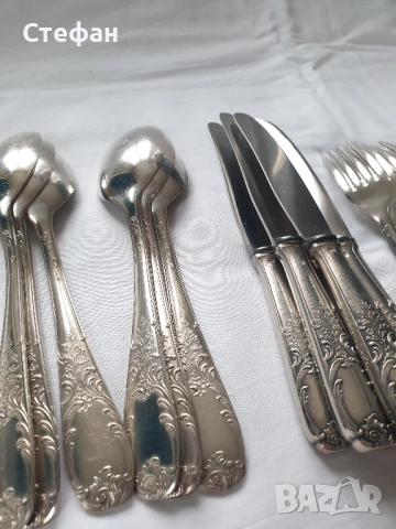 Комплект посребрени прибори, снимка 11 - Антикварни и старинни предмети - 52452047