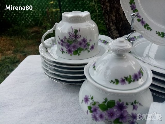 * Mitterteich Bavaria * - старинен сервиз теменужки, снимка 2 - Сервизи - 41769020