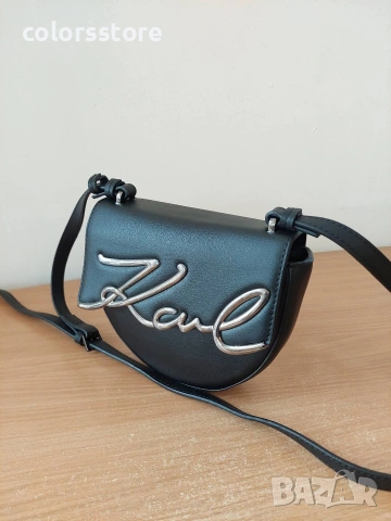 Черна луксозна чанта Karl Lagerfeld/SG354, снимка 4 - Чанти - 53786279