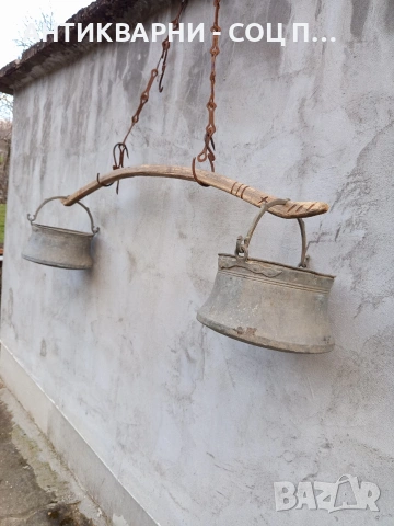 Комплект Соц Стари Бакърени Медни Менци С Кобилица 2x12лт. НОМЕР 680., снимка 2 - Антикварни и старинни предмети - 53407269