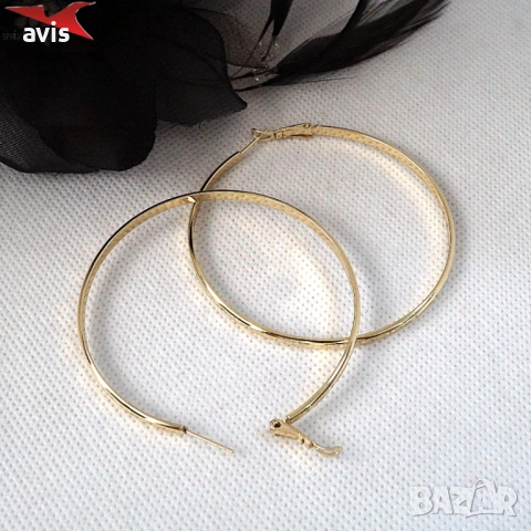 Обеци с 14К златно покритие 2141879, снимка 2 - Обеци - 53769347