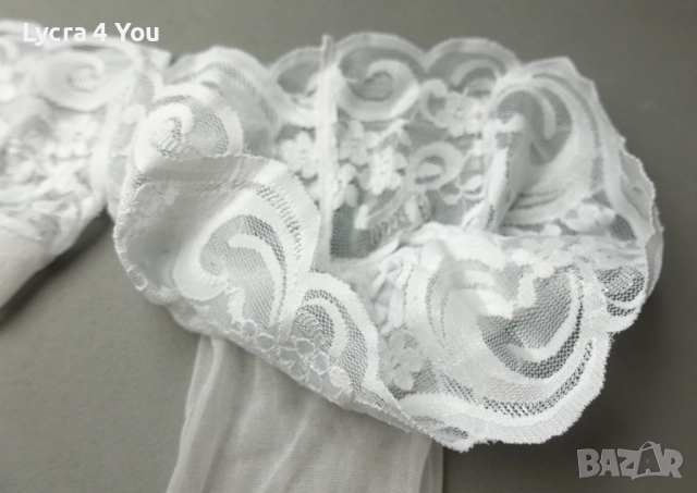 Dreamgirl бели чорапи със силикон One size, снимка 8 - Бельо - 52506948