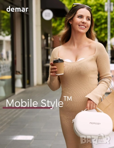 Помпа за кърма Momcozy Mobile Style M6, 3 режима, 9 нива, 2 бр., сиви, снимка 7 - Помпи за кърма - 52694253