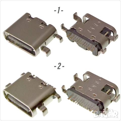Букса конектор USB Type-C  16 pin ,17 pin USB 3.1 , USB 3.2 SMT Connector, снимка 2 - Ремонт на друга електроника - 50675457