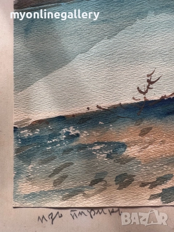 Курт Петерс из Пиринь 1937 г акварел, снимка 4 - Картини - 52825811