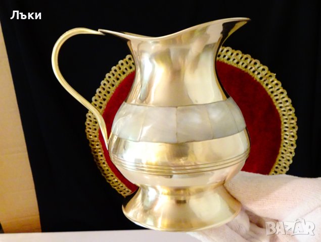 Бронзова кана за вино,естествен седеф. , снимка 8 - Антикварни и старинни предмети - 42340829