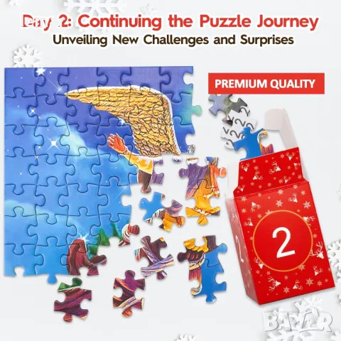 Пъзел Advent Calendar 2024, 24 секции - 1008 части Пъзел Обратно броене до Коледа, снимка 3 - Образователни игри - 47339360