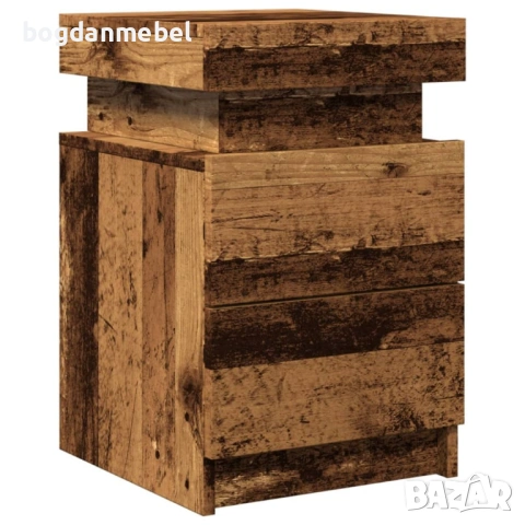 Sonata H Нощно шкафче с LED, старо дърво, снимка 2 - Шкафове - 53172669