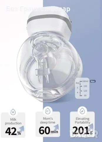 Нова Бърза и лека безжична помпа за кърма – 12 нива, 3 режима, 180 мл, снимка 4 - Помпи за кърма - 48889426