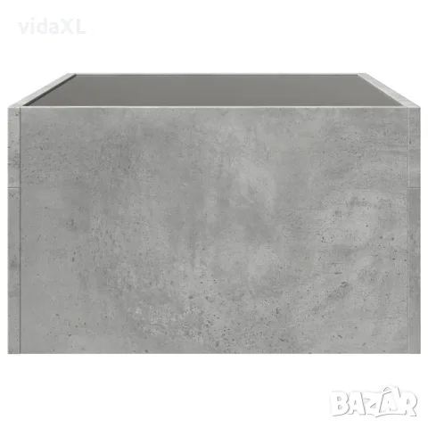 vidaXL Маса за кафе с Infinity LED, бетонно сива, 70x50x30 см, снимка 7 - Маси - 56148141