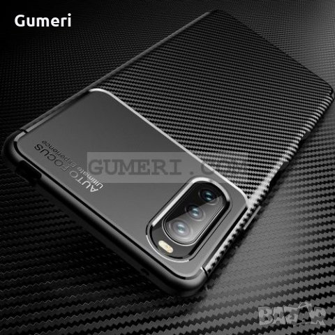 Sony Xperia 10 III Противоударен Силиконов Гръб - Карбон, снимка 3 - Калъфи, кейсове - 34842061