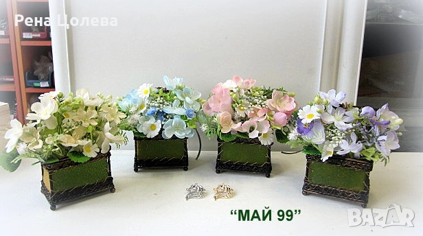 Цветя+брошка глава на кон в ковчеже, снимка 5 - Подаръци за жени - 53087686