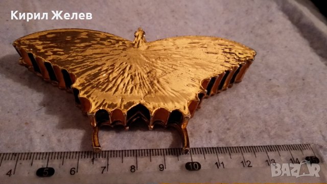 ГОЛЯМА ЕМАЙЛИРАНА ПОЗЛАТЕНА ДЕКОРАТИВНА АРТ ПЕПЕРУДА с КРИСТАЛЧЕТА 33994, снимка 3 - Декорация за дома - 38927917