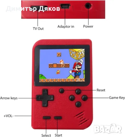 Конзола за видеоигри Game Boy ретро игра мини ръчен плейър 8-битов класически контролер за игри деца, снимка 7 - Други игри и конзоли - 48256953