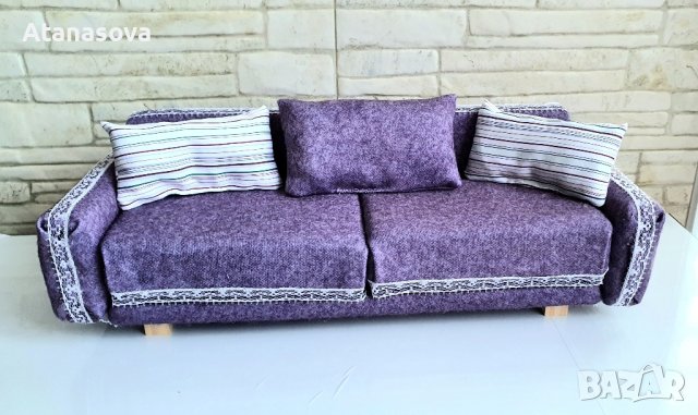 Мини диван за кукла Барби, обзавеждане за кукли, снимка 9 - Кукли - 44238401