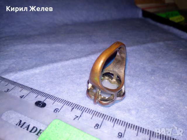 СТАР СКЪПОЦЕНЕН ВИНТИДЖ АРТ ПРЪСТЕН с КРАСИВО ШЛИФОВАН СИН ЛУНЕН КРИСТАЛ 36958, снимка 17 - Пръстени - 39723600